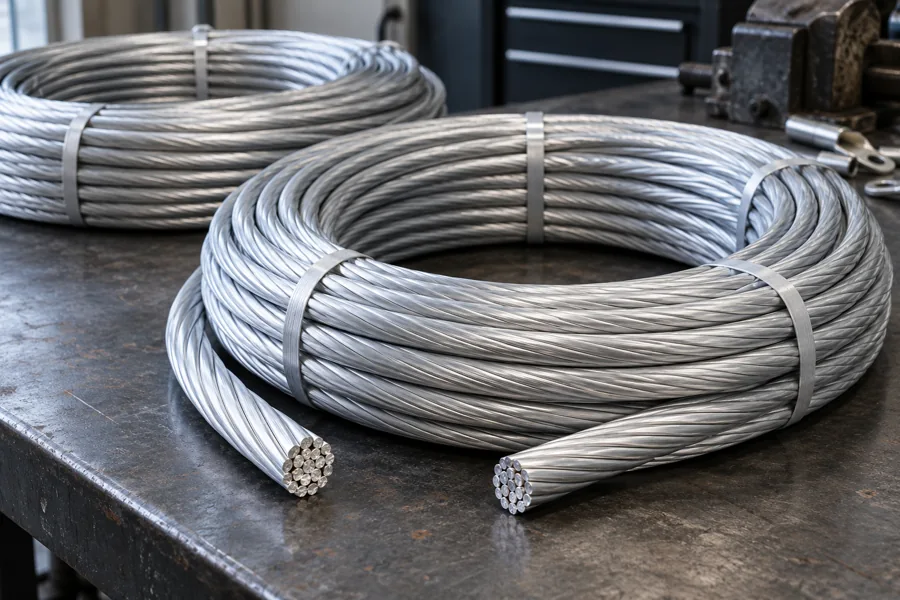 Coils of stranded aluminium electrical conductors